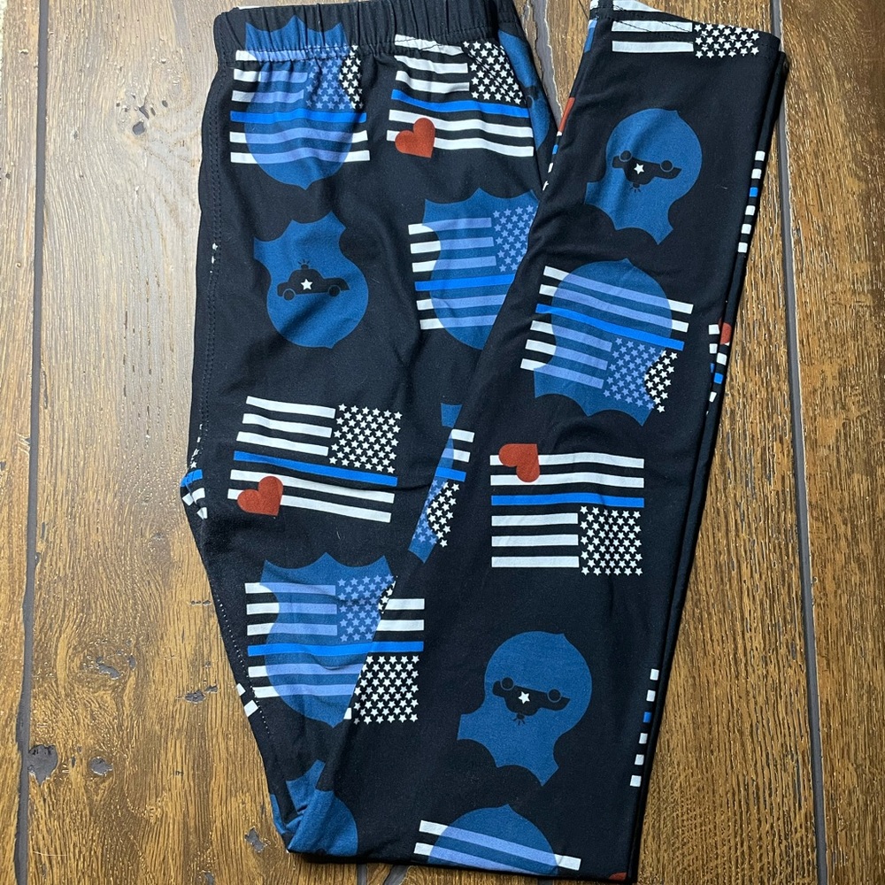 LulaRoe leggings American flag Police Stars Stripe - Picture 2 of 7